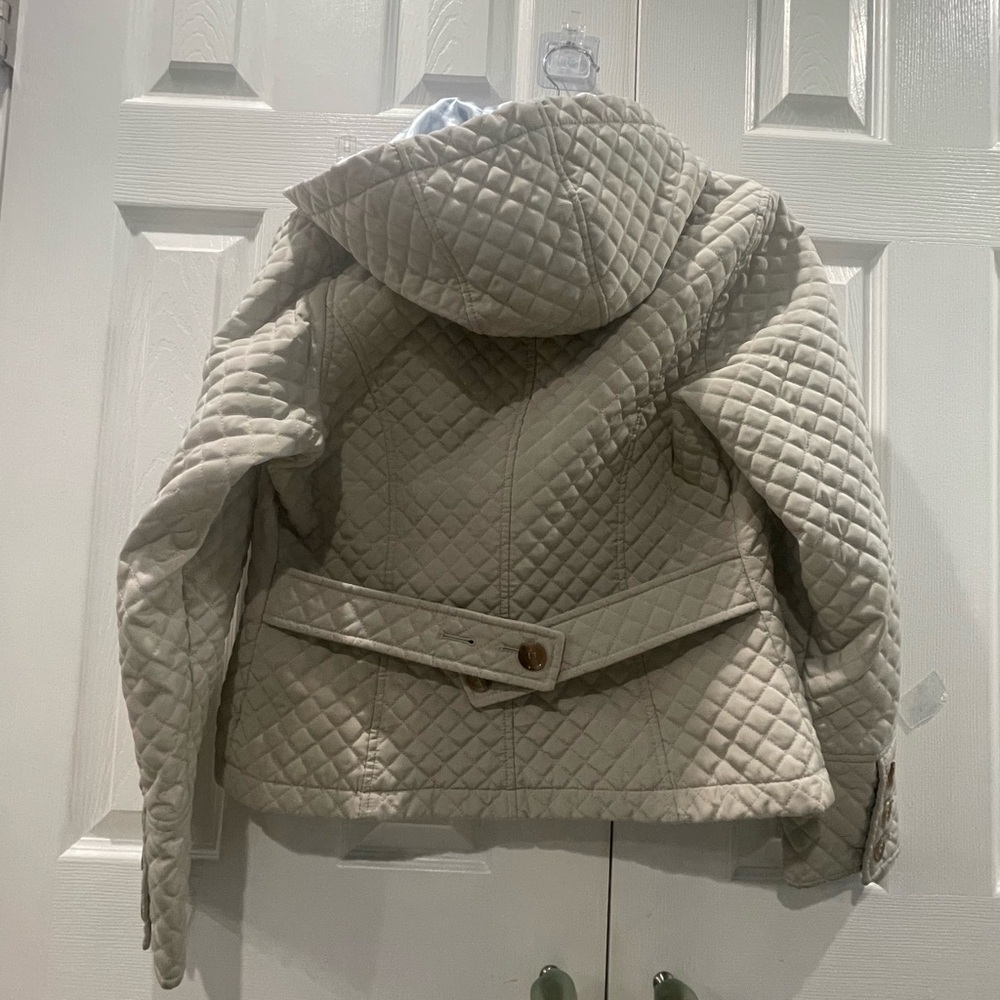 Calvin Klein Cream Jacket with Light Blue Lining - Picture 3 of 11